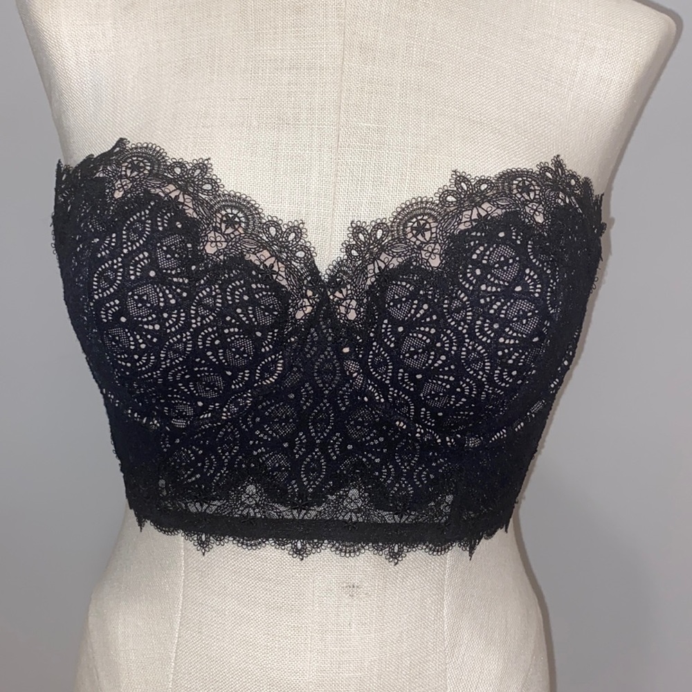 VS strapless longline lace bra